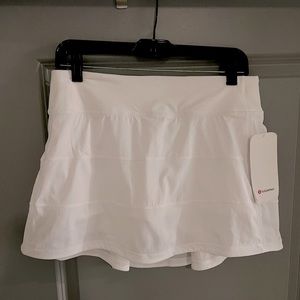 Lululemon Tall White Pace Rival Mid-Rise Skirt 15" Length Built-In Shorts